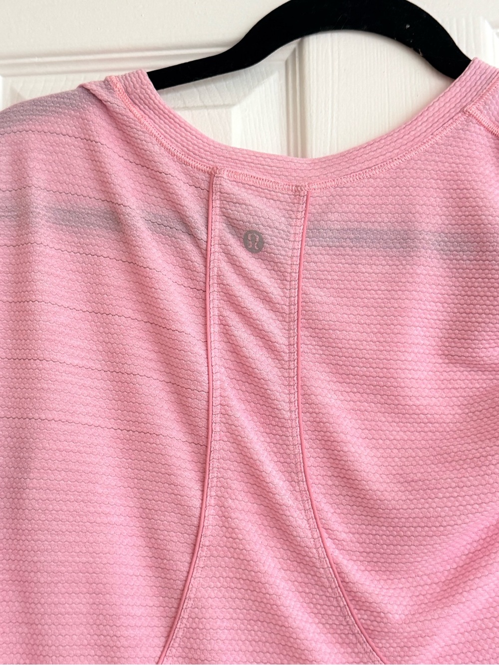 lululemon athletica Pink Mesh-Texture Athletic Top